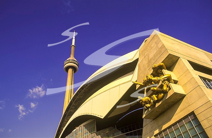 Canada, Ontario, Toronto,  Rogers Centre   Hotel with CN Tower. Canada, Ontario, Toronto, Skydome Hotel with CN Tower