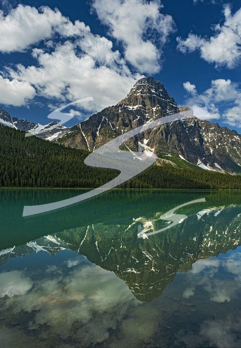 Mt. Chephren reflected in Upper Waterfowl Lake Banff National Park Alberta Canada. Canada / Alberta
