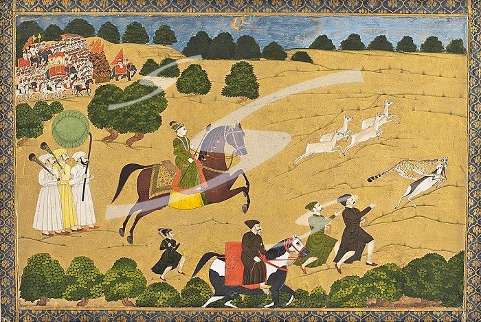 Prince Hunting with Cheetah, 1764 or earlier. Creator: Unknown.