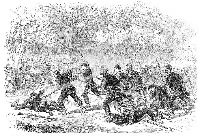 The Civil War in America: the fight at Ball´s Bluff, Upper Potomac - desperate effort made..., 1861. Creator: Unknown.