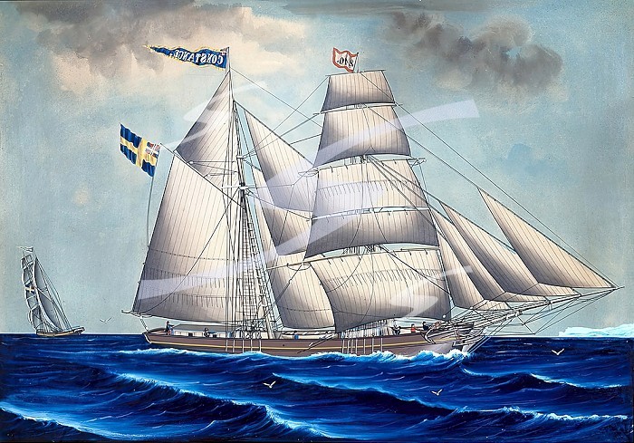 Schooner Constance, 1870. Creator: Lars Petter Sjostrom.
