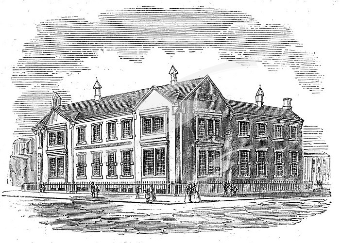 Industrial Schools and Working Men´s Free Schoolroom Church at Kirkdale, Liverpool, 1862. Creator: Unknown.