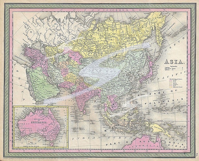 1853, Mitchell Map of Asia
