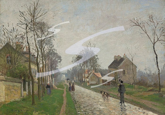 Route De Versailles, Louveciennes, Rain Effect, 1870. Creator: Camille Pissarro.