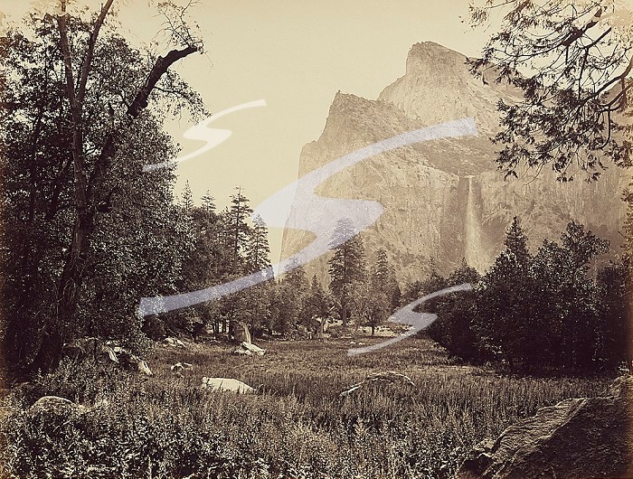 The Bridal Veil, 900 Ft. Yosemite, 1865-66. Creator: Carleton Emmons Watkins.