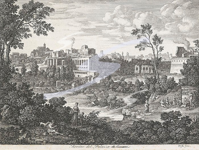 Die Romischen Ansichten (Views of Rome)/Rovine del Palazzo de Cesari, 1810. Creator: Joseph Anton Koch.